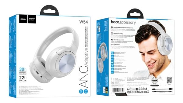 Audífonos Hoco W54 - Bluetooth V5.4 | Botón de Cancelación de Ruido ANC - 30 Horas - Imagen 8
