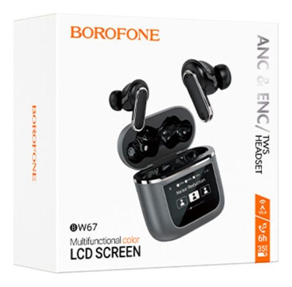 Audífonos Borofone BW67 - Bluetooth V5.4 | Pantalla táctil - Cancelación de Ruido activa ANC+ENC - Imagen 5