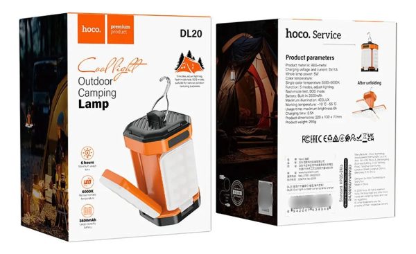 Lampara Hoco DL20 - Recargable | Ideal para Camping - Imagen 5