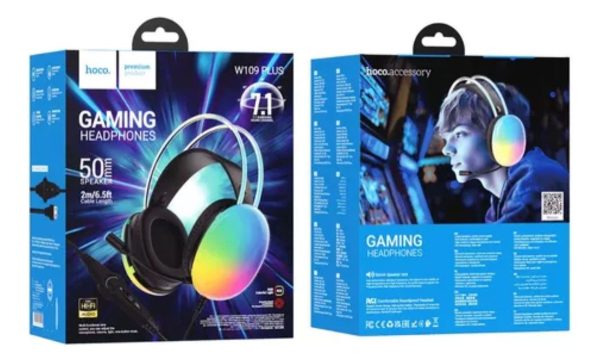 Audífonos Hoco W109 Plus - Gaming | USB 7.1 Luces RGB - Imagen 5