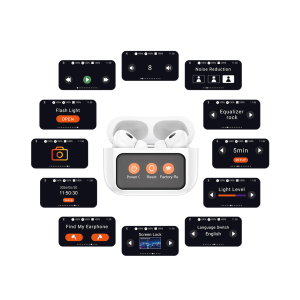Audífonos Inalámbricos Hoco EW72 - Bluetooth V5.4 | Pantalla Táctil - Cancelación de ruido Activa ANC - 4 horas - Imagen 12
