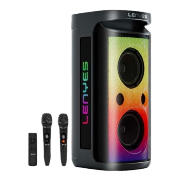 Parlante Lenyes S883 - Bluetooth V5.3 | Con Micrófono - Luces RGB - Sonido Potente y Ruedas