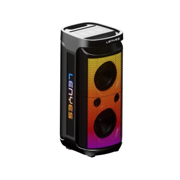 Parlante Lenyes S883 - Bluetooth V5.3 | Con Micrófono - Luces RGB - Sonido Potente y Ruedas - Imagen 8