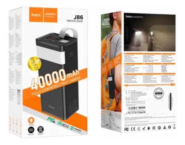 Bateria Externa Hoco J86 Power Bank 40000 Mah 22.5w Linterna - Imagen 4