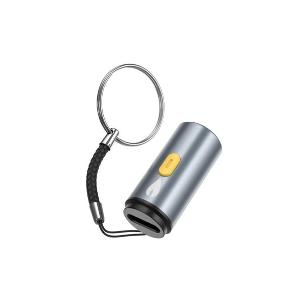 Encendedor De Cigarros Hoco Ua38 Gris Metal Tipo C - Imagen 3